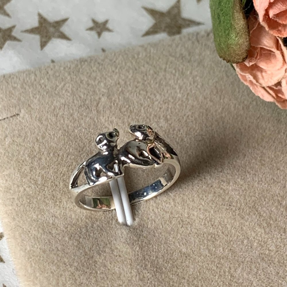 NEW Size 4.75 Sterling Silver Kitty Cat Ring